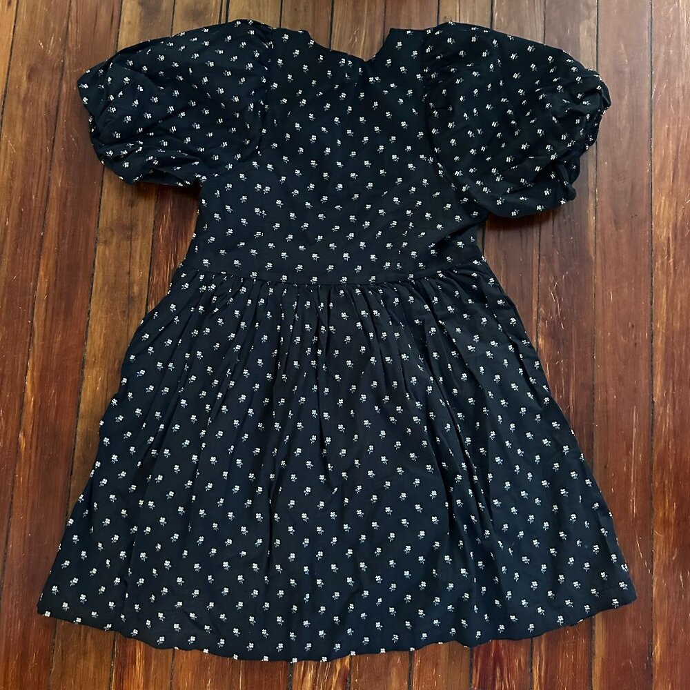 Madewell V-Neck Puff-Sleeve Mini Dress in Floral Ikat - Picture 8 of 8